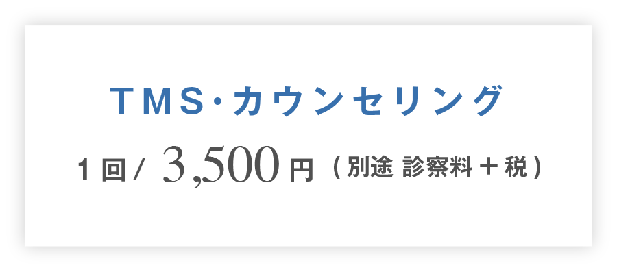 TMS•カウンセリング 1回3,500円 (別途 診察料+税)